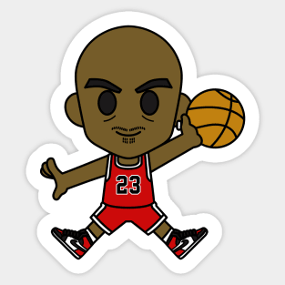 Chibi Michael Jordan Jump Red Sticker